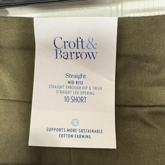NWT Croft & Barrow Olive Straight Mid Rise Pants - Picture 2 of 7